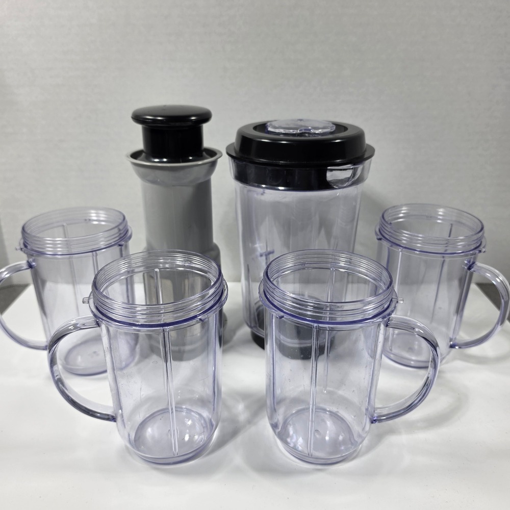Magic Bullet juicer attachment and Replacement cups 6pc set Excellent